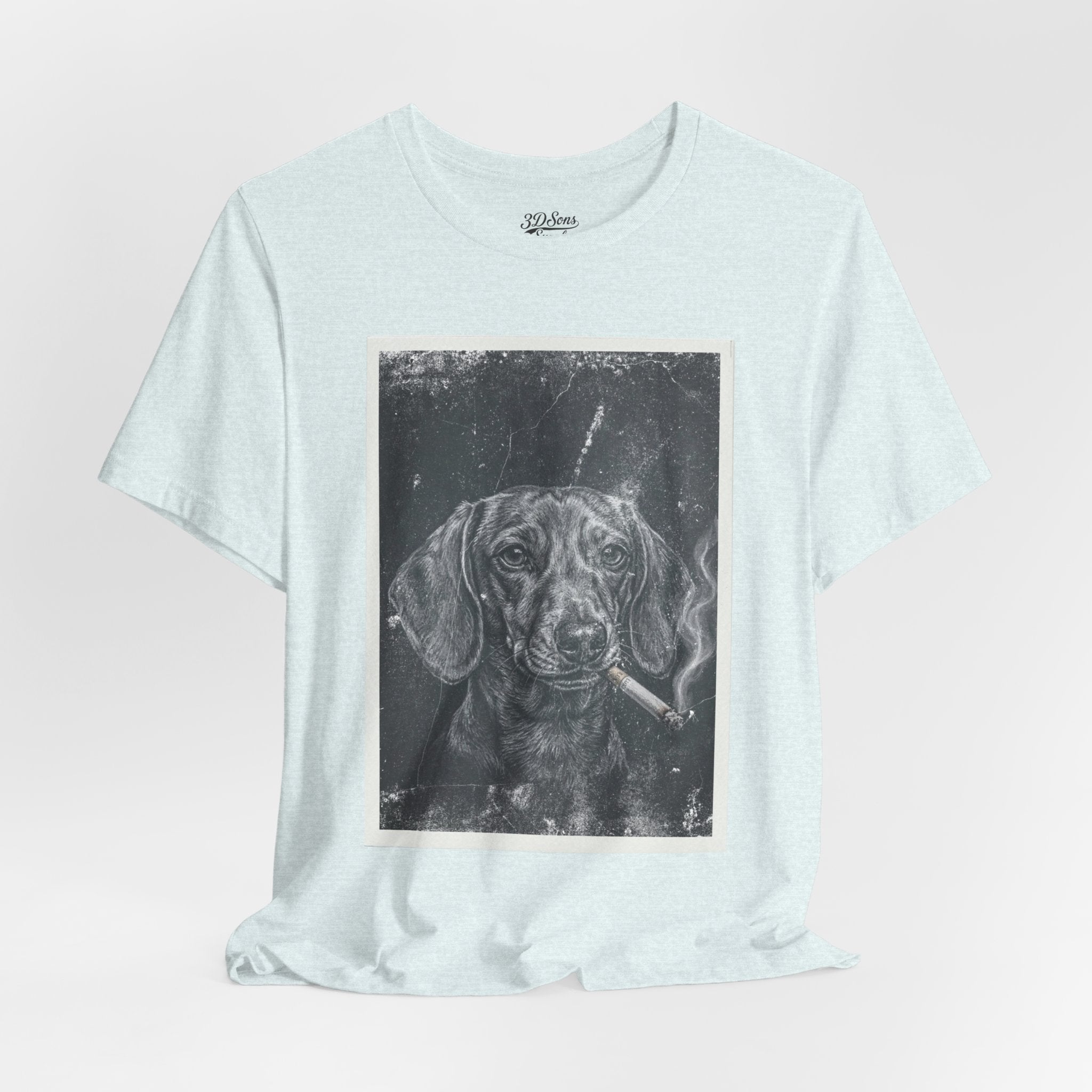 Dachshund Smoking Portrait Tee – Vintage Smokin' Dog Art T-Shirt