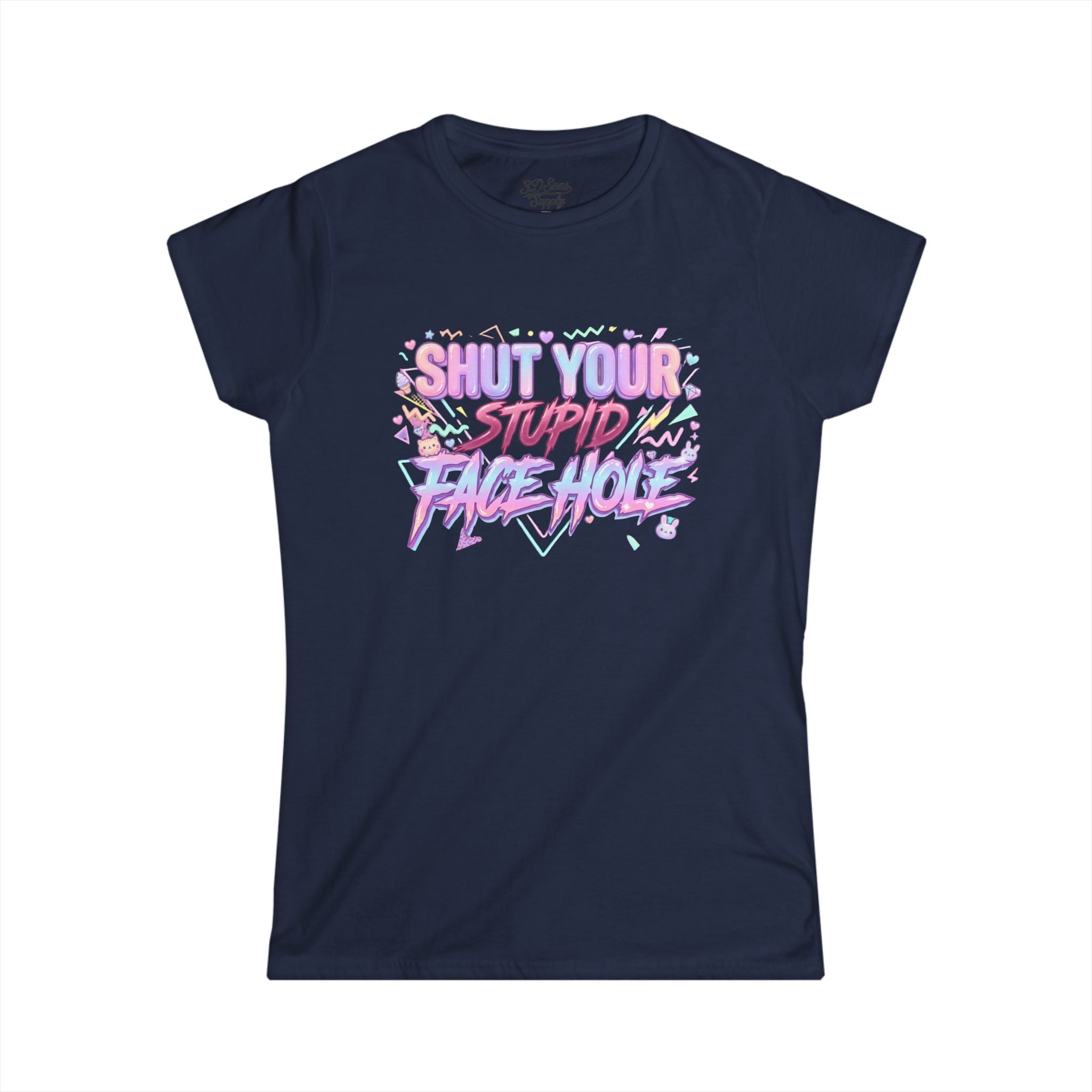 Women's 'Shut Your Stupid Face Hole' 80's Themed Tee
