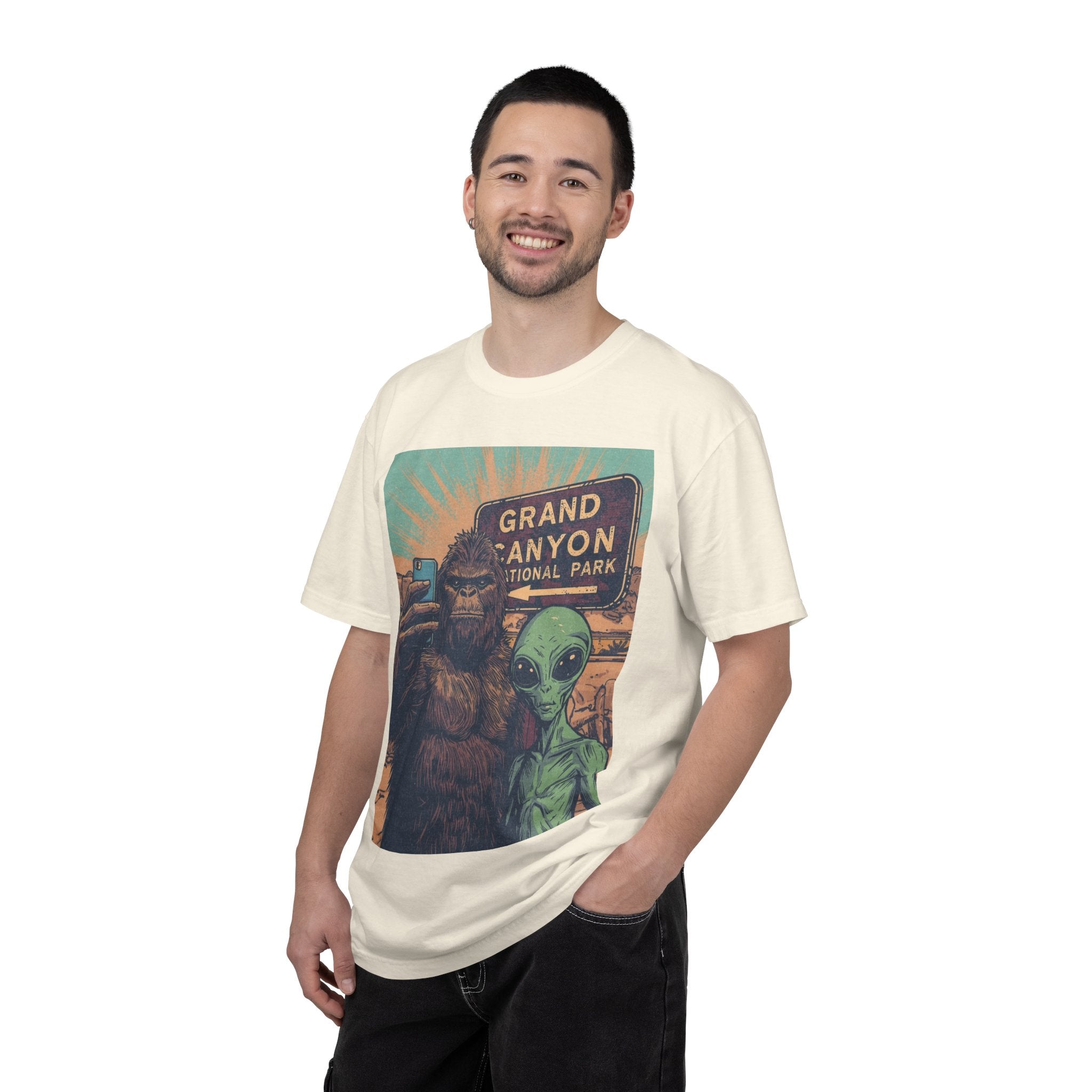 Bigfoot & Alien Grand Canyon T-Shirt — Funny National Park Tee