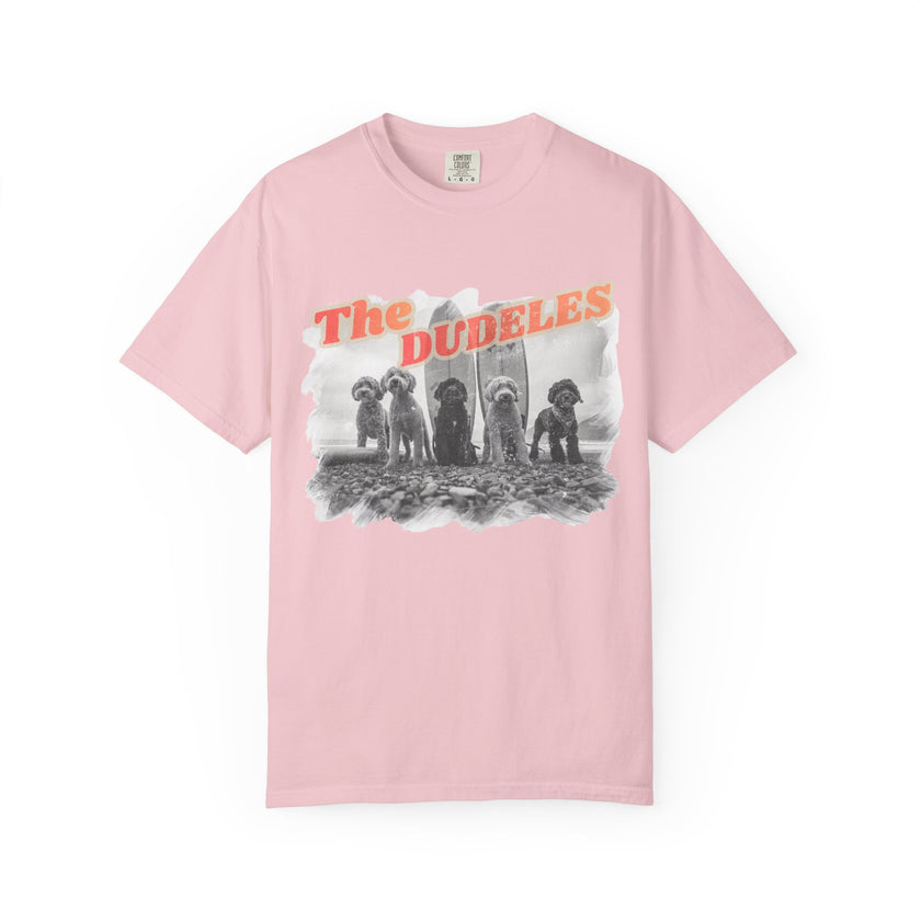 The Dudeles Dog Surfer T-Shirt | Doodle Breed Surfing Design