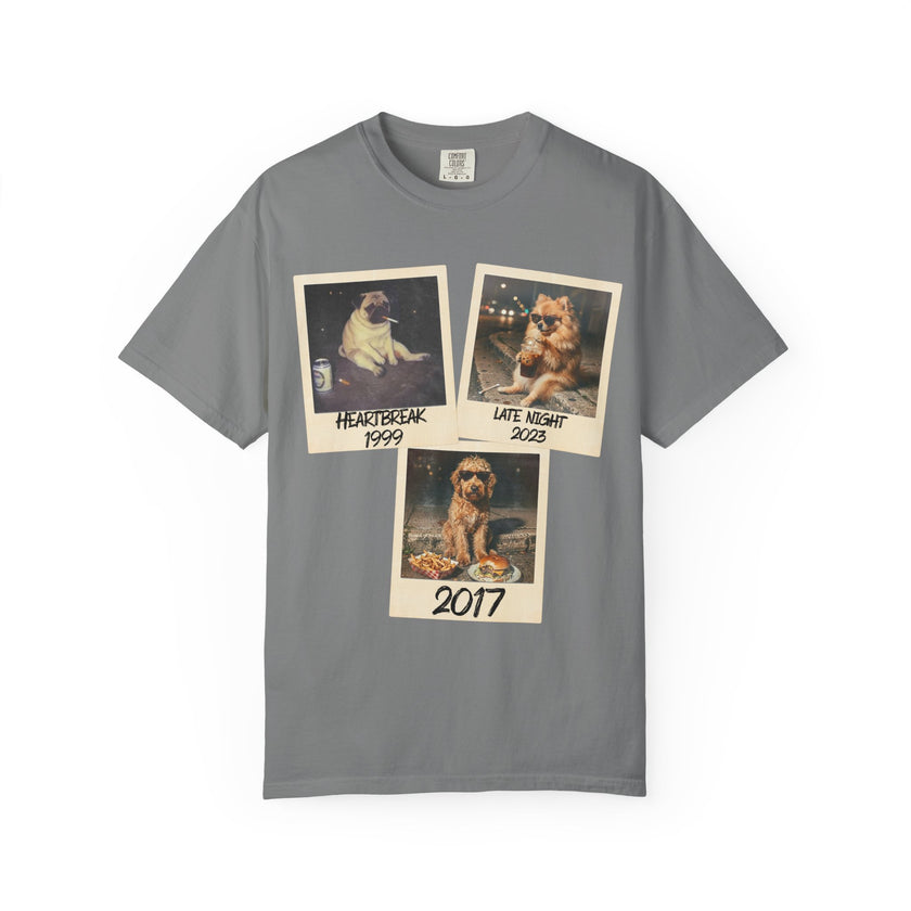 Personalized Polaroid Photo Tee — Custom 3 Image & Text Options