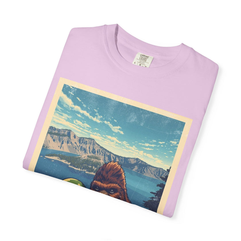 Crater Lake Alien & Bigfoot T-Shirt — National Park Adventure Tee