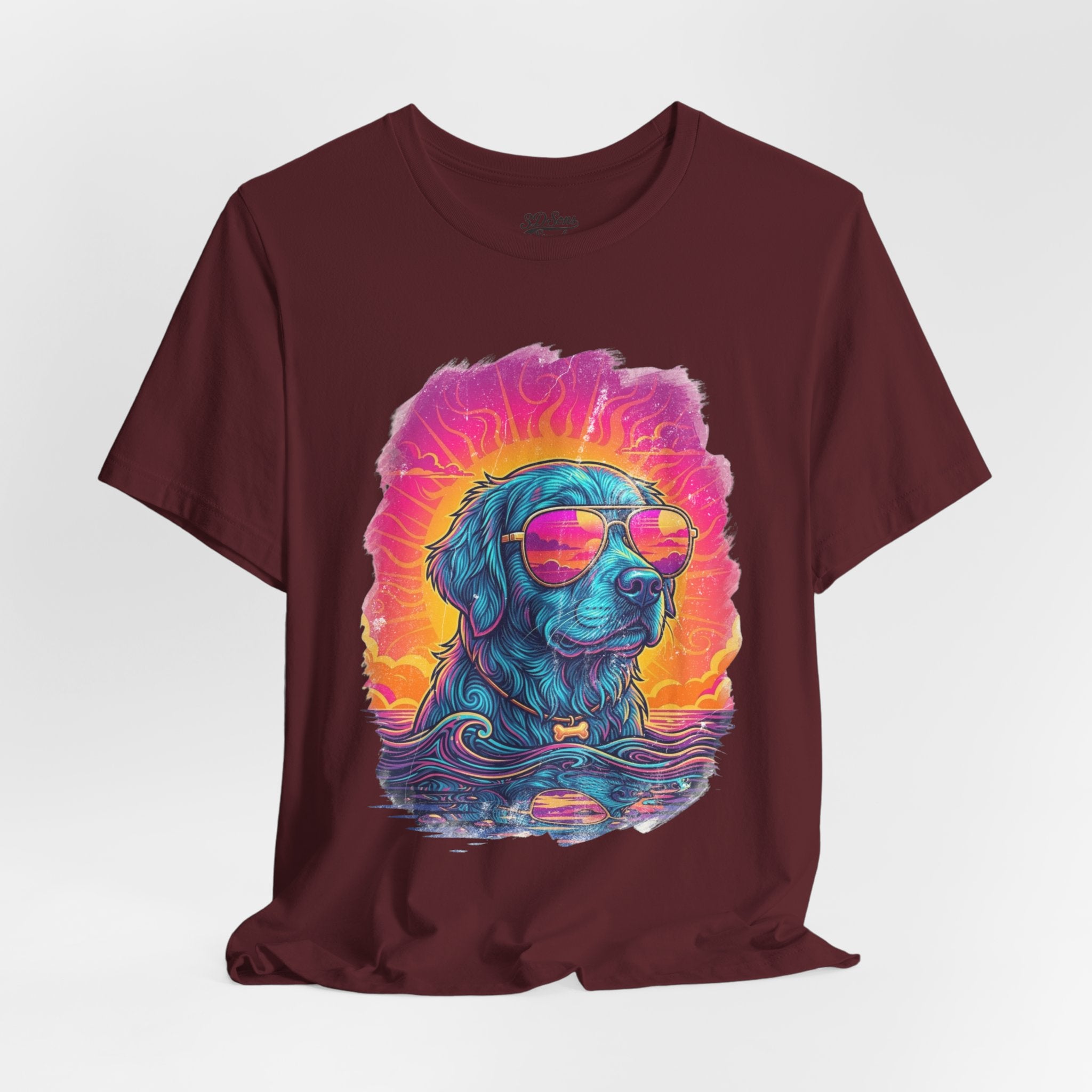 Golden Retriever Retro 90s Tee — Vice City Pet Graphic T-Shirt