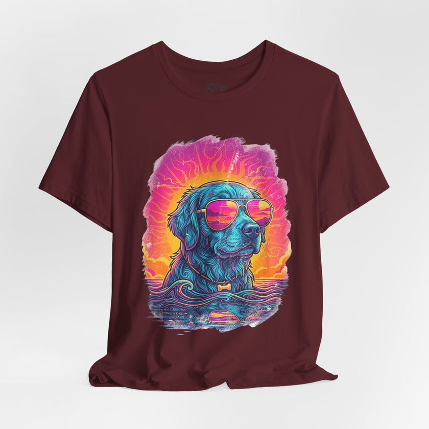 Golden Retriever Retro 90s Tee — Vice City Pet Graphic T-Shirt