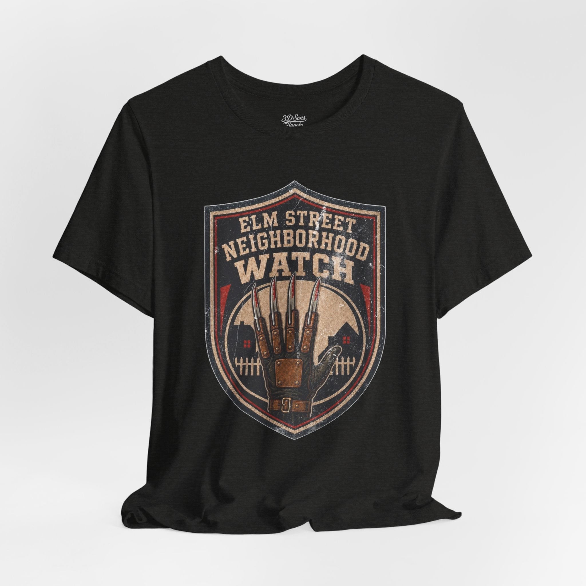 Elm Street Neighborhood Watch Tee – Horror Movie Retro Graphic T-Shirt