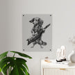 Dachshund Playing Keytar Acrylic Wall Art Panel