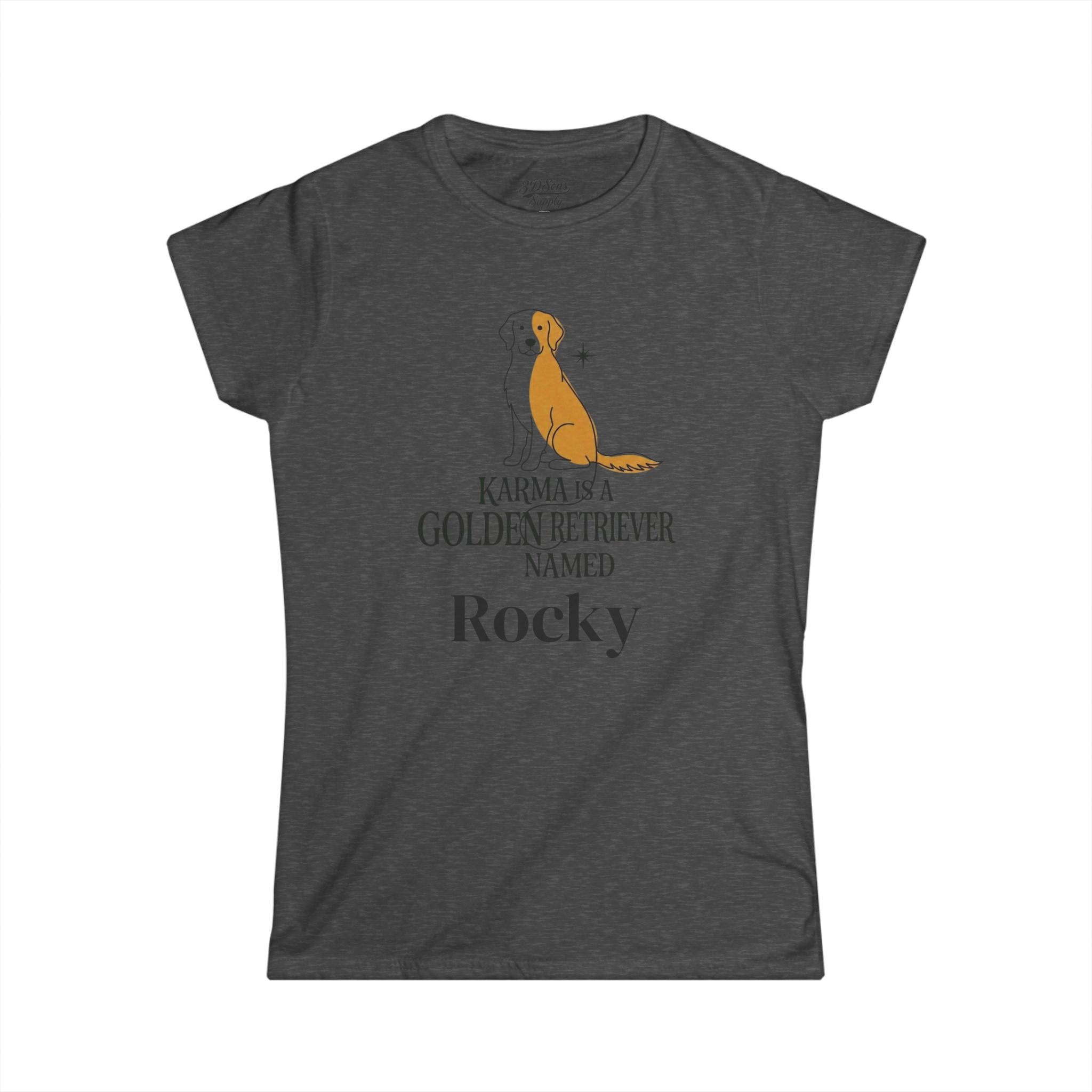 Personalize Karma Golden Retriever Name Tee | Mid Century Dog Shirt