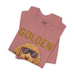 Golden Era Dog T-Shirt – American Flag Doodle with Sunglasses