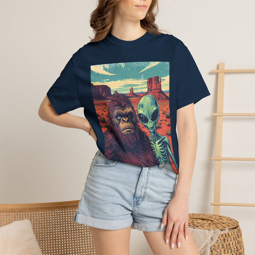 Alien & Bigfoot Monument Park T-Shirt