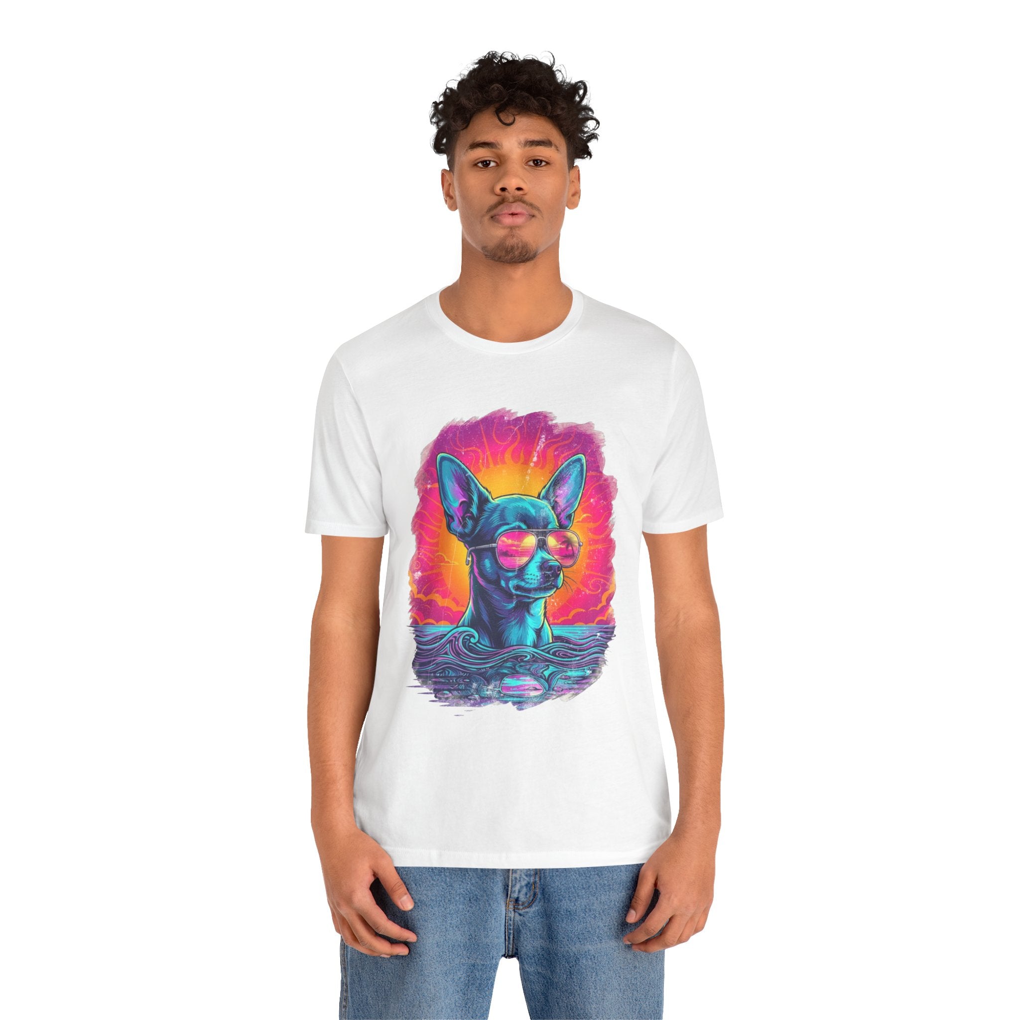 Chihuahua Vice City Retro Tee — 90s Vintage Dog Graphic T-Shirt