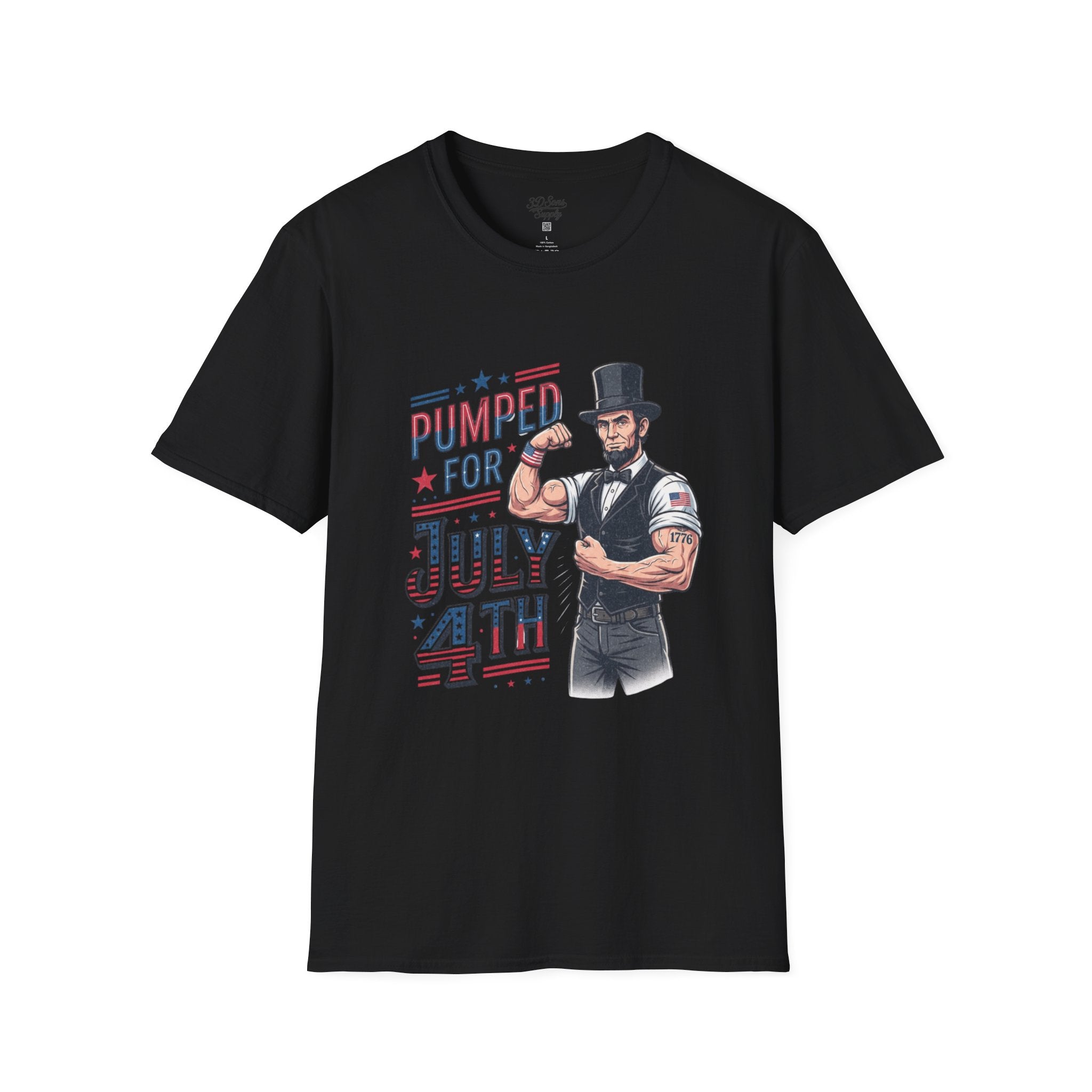 Pumped for July 4th Abraham Lincoln T-Shirt | Funny Patriotic Tee