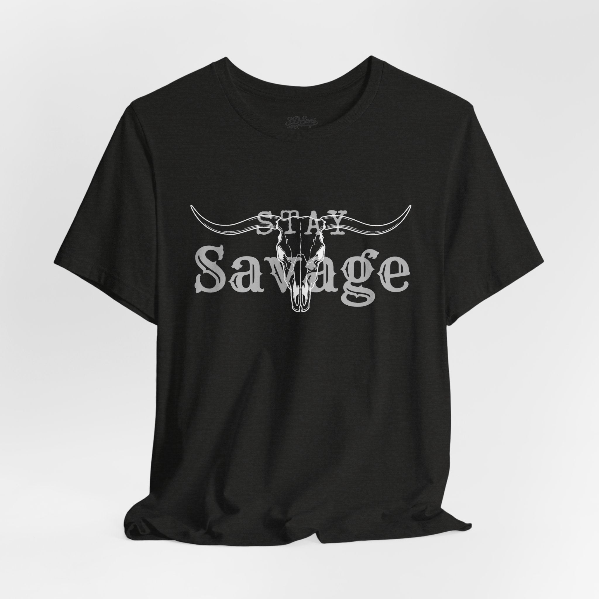 Stay Savage Longhorn Tee - Vintage Texas Skull T-Shirt