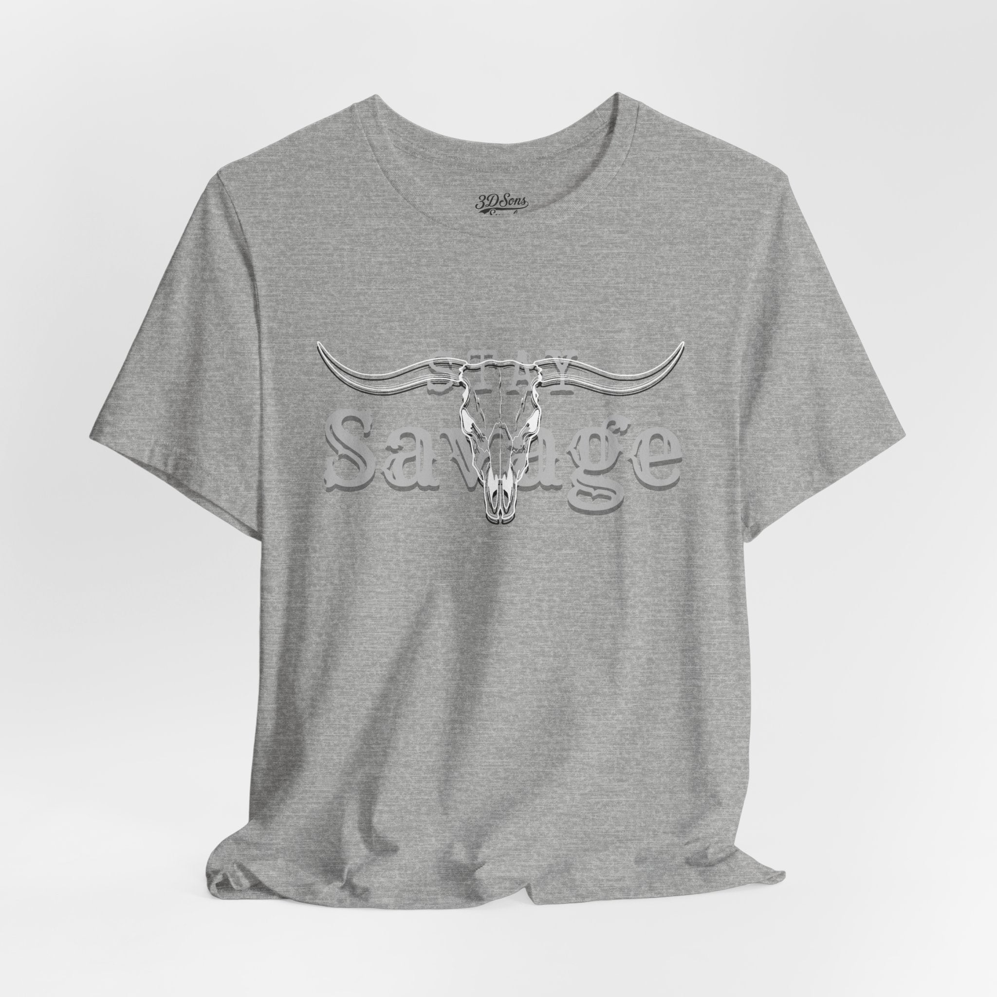 Stay Savage Longhorn Tee - Vintage Texas Skull T-Shirt