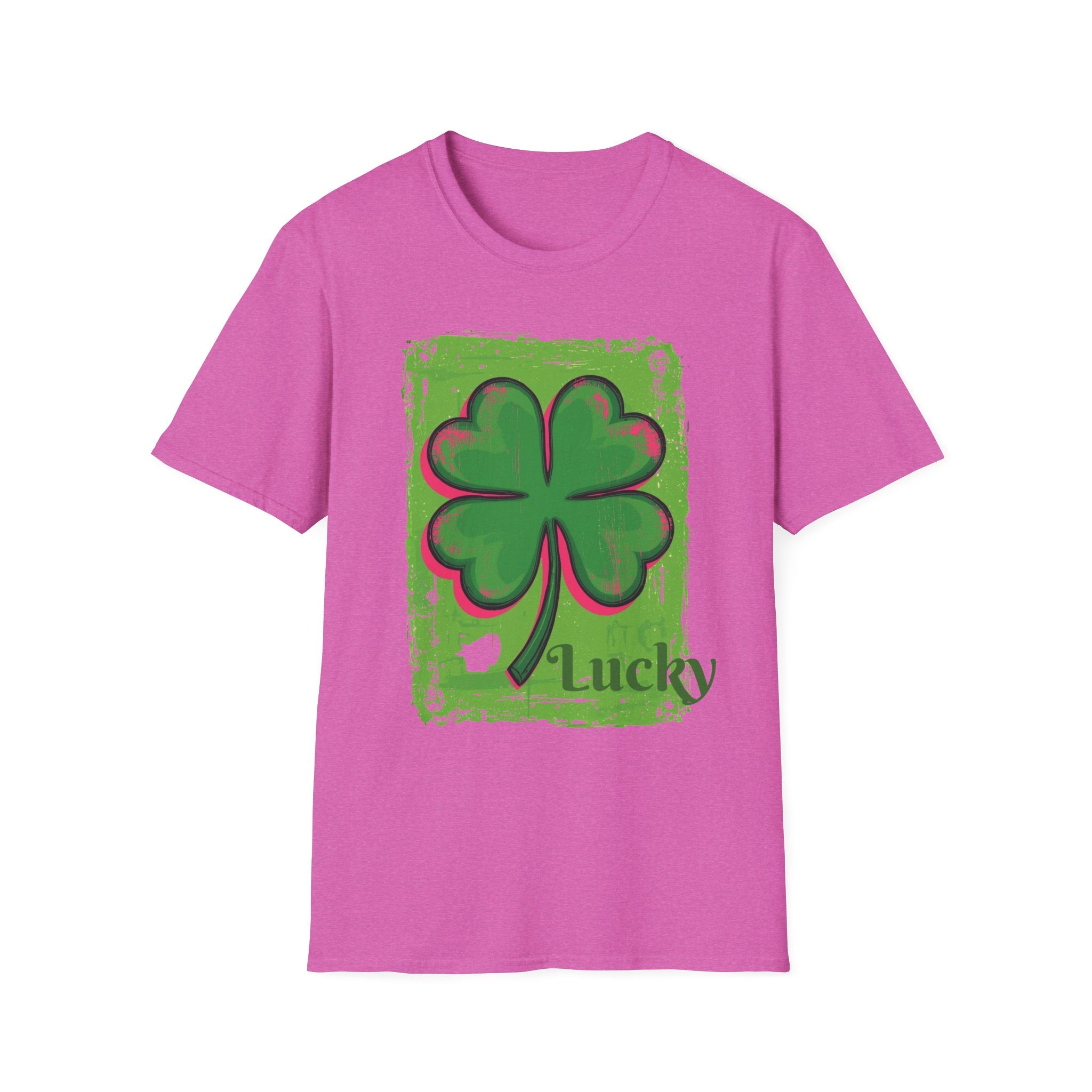Green Four Leaf Clover Lucky Tee Shirt, St. Patrick's Day Shamrock Tee Women