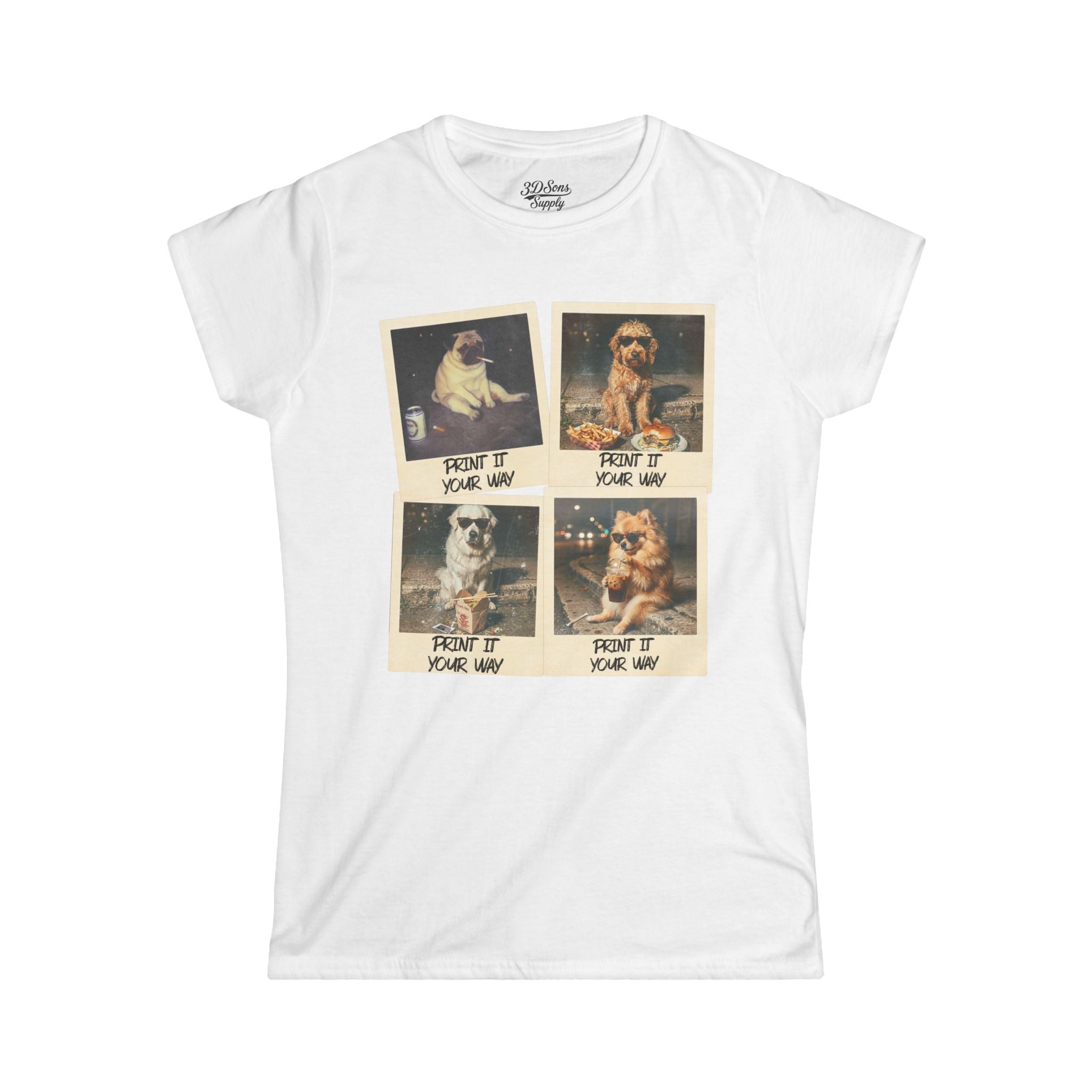 Personalized Polaroid Photo Tee — Custom 4-Image Collage