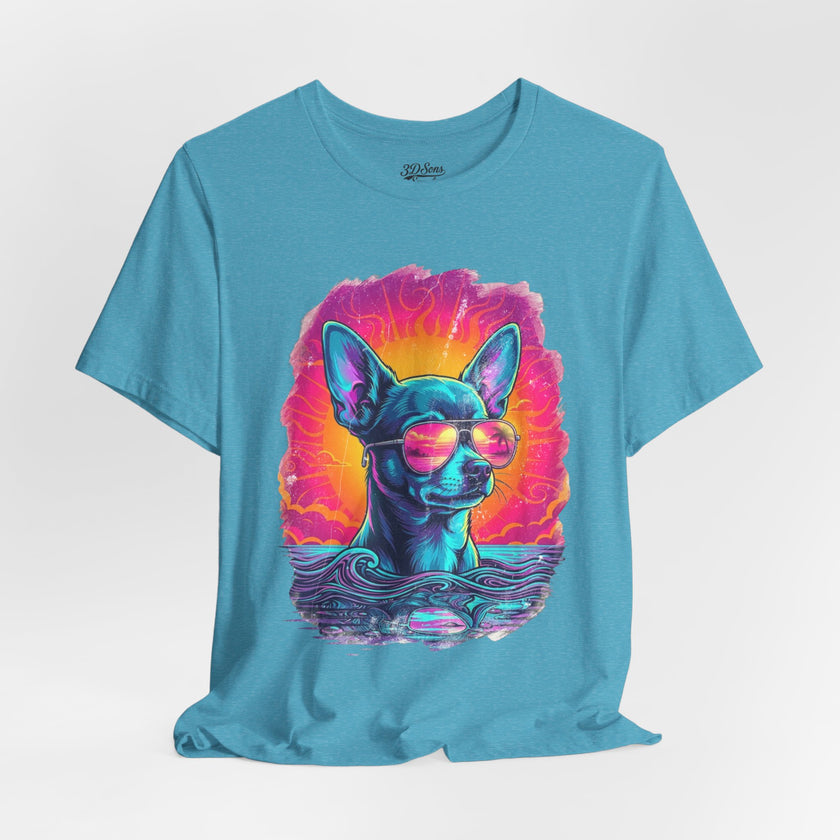 Chihuahua Vice City Retro Tee — 90s Vintage Dog Graphic T-Shirt