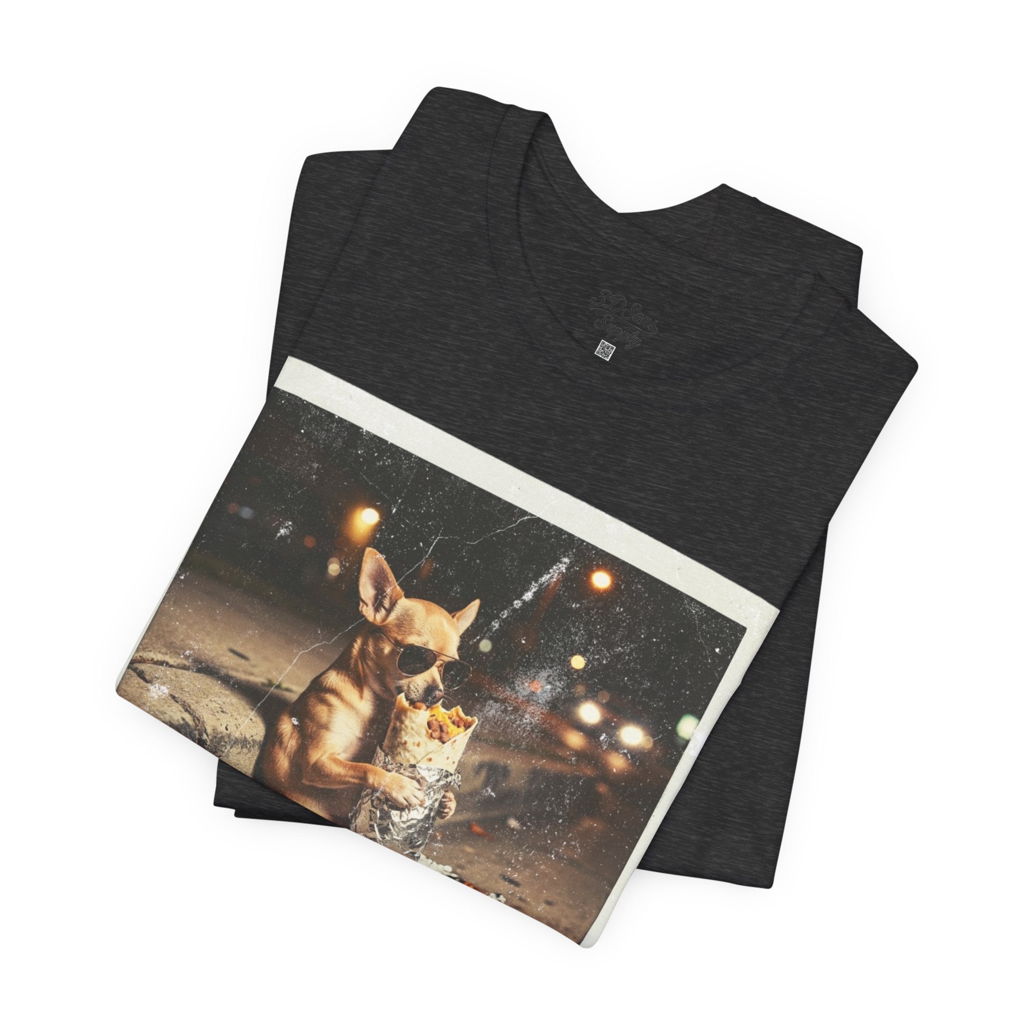 Midnight Munchies '23 Tee - Funny Chihuahua Late Night Snack Graphic T-Shirt