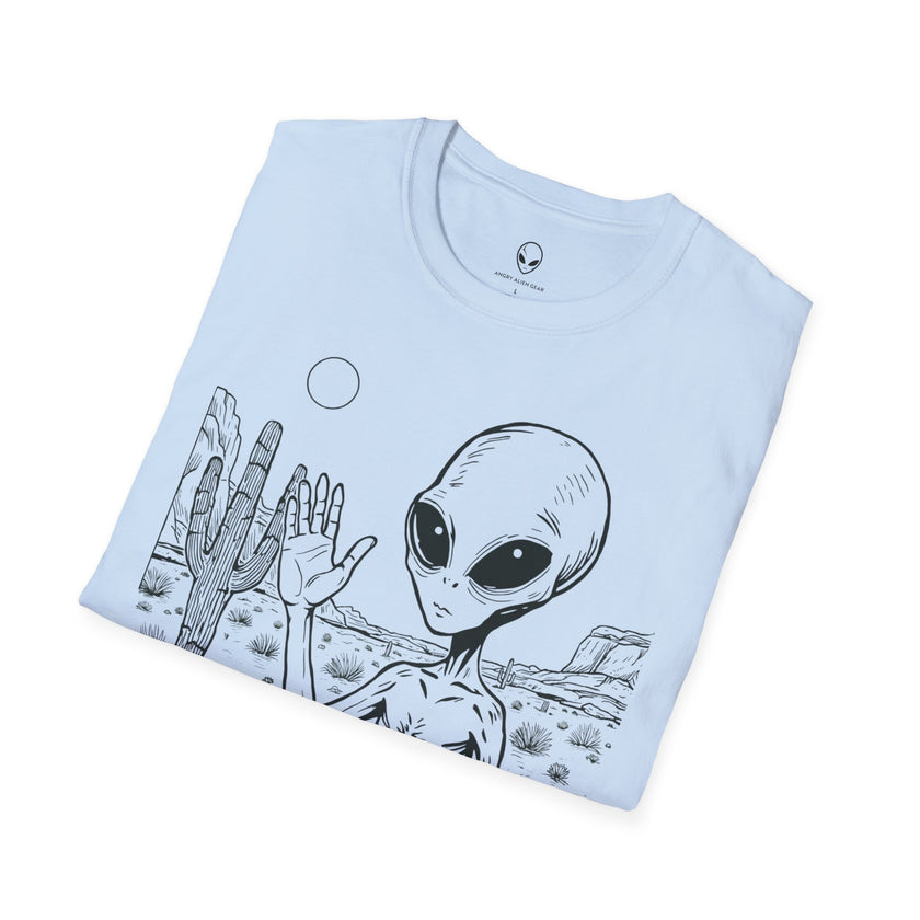 Happy Desert Alien Tee | Funny Area 51 Extraterrestrial Shirt – 3D Sons Supply Co