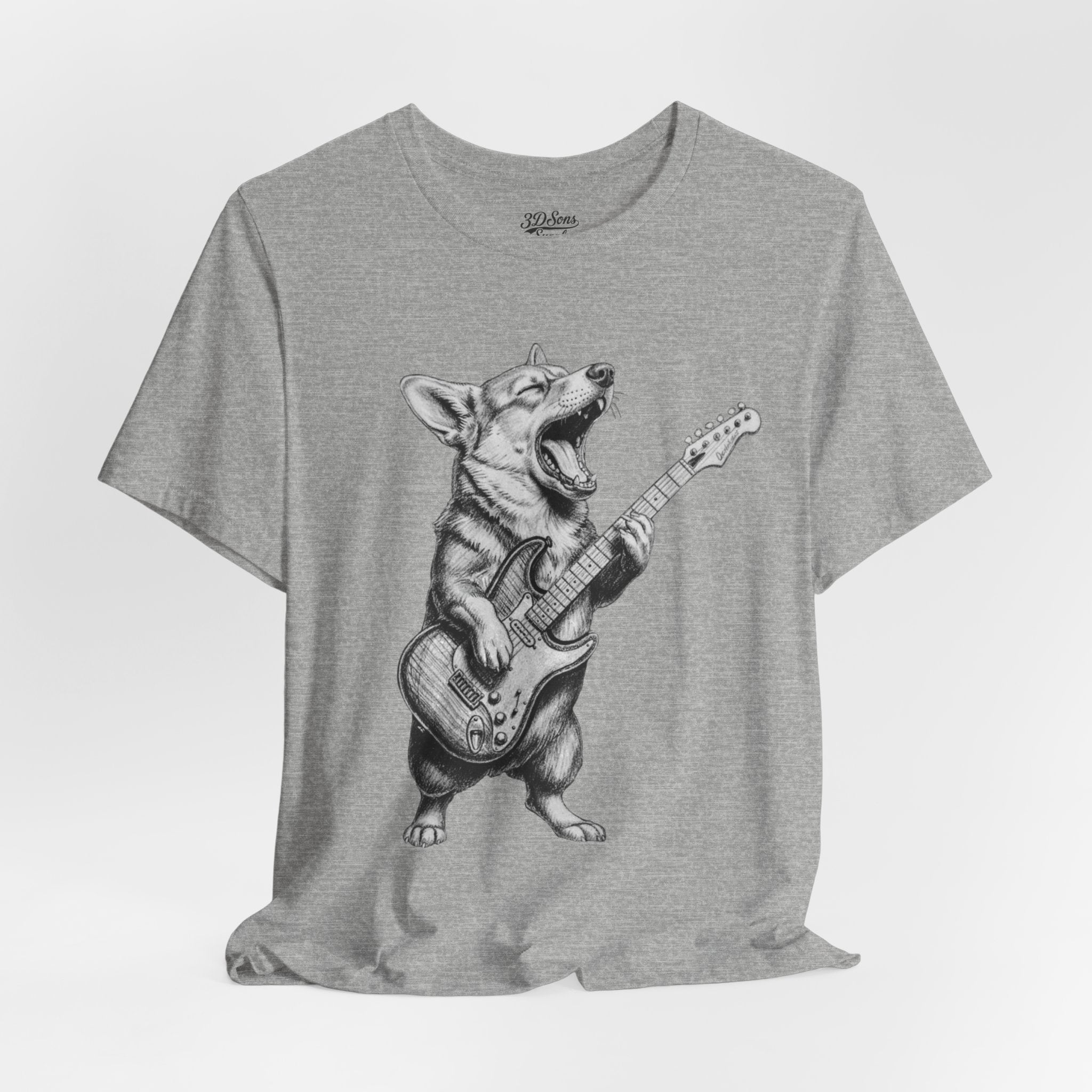 Corgi Rockstar T‑Shirt — Guitar Playing Dog Graphic Tee