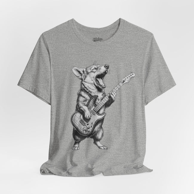 Corgi Rockstar T‑Shirt — Guitar Playing Dog Graphic Tee