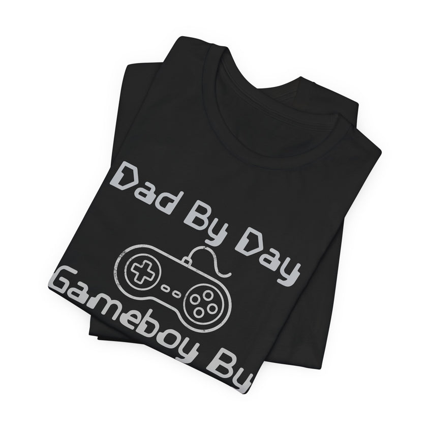 Personalized Dad By Day Gamer By Night T-Shirt,  90's Retro Controller Tee