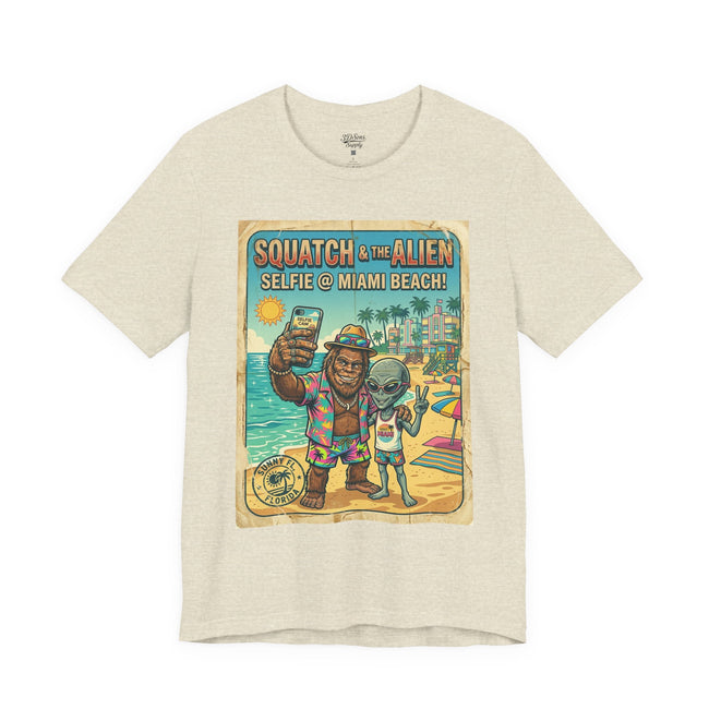 Squatch & The Alien Selfie Miami, Bigfoot Alien Poster Shirt