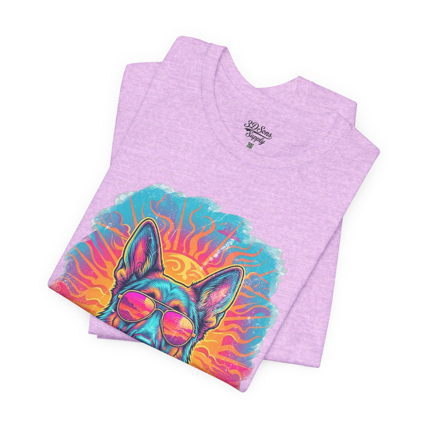 German Shepherd Retro 90s Vice City Tee
