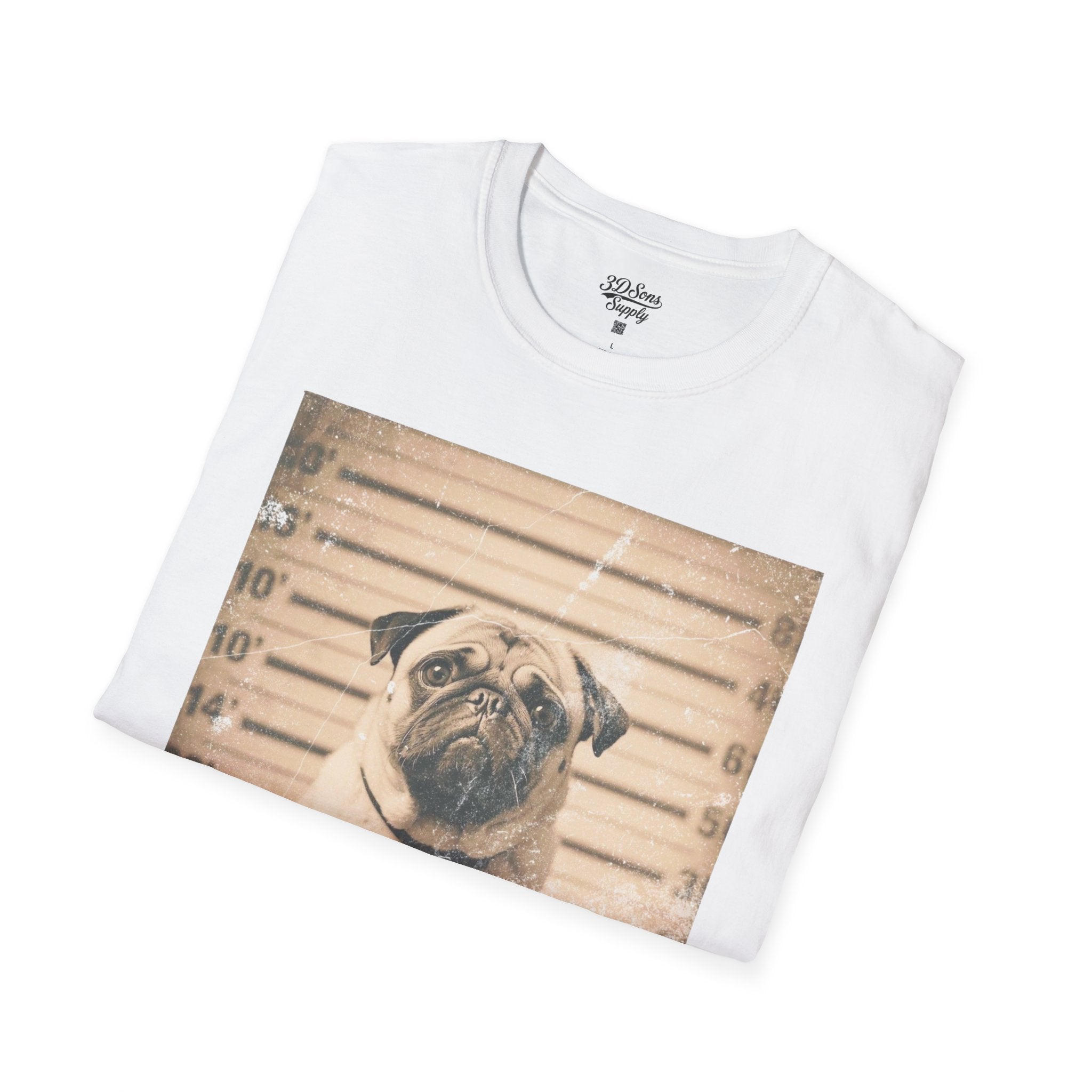 Pug Shot T-Shirt — Funny Pug Police Lineup Tee