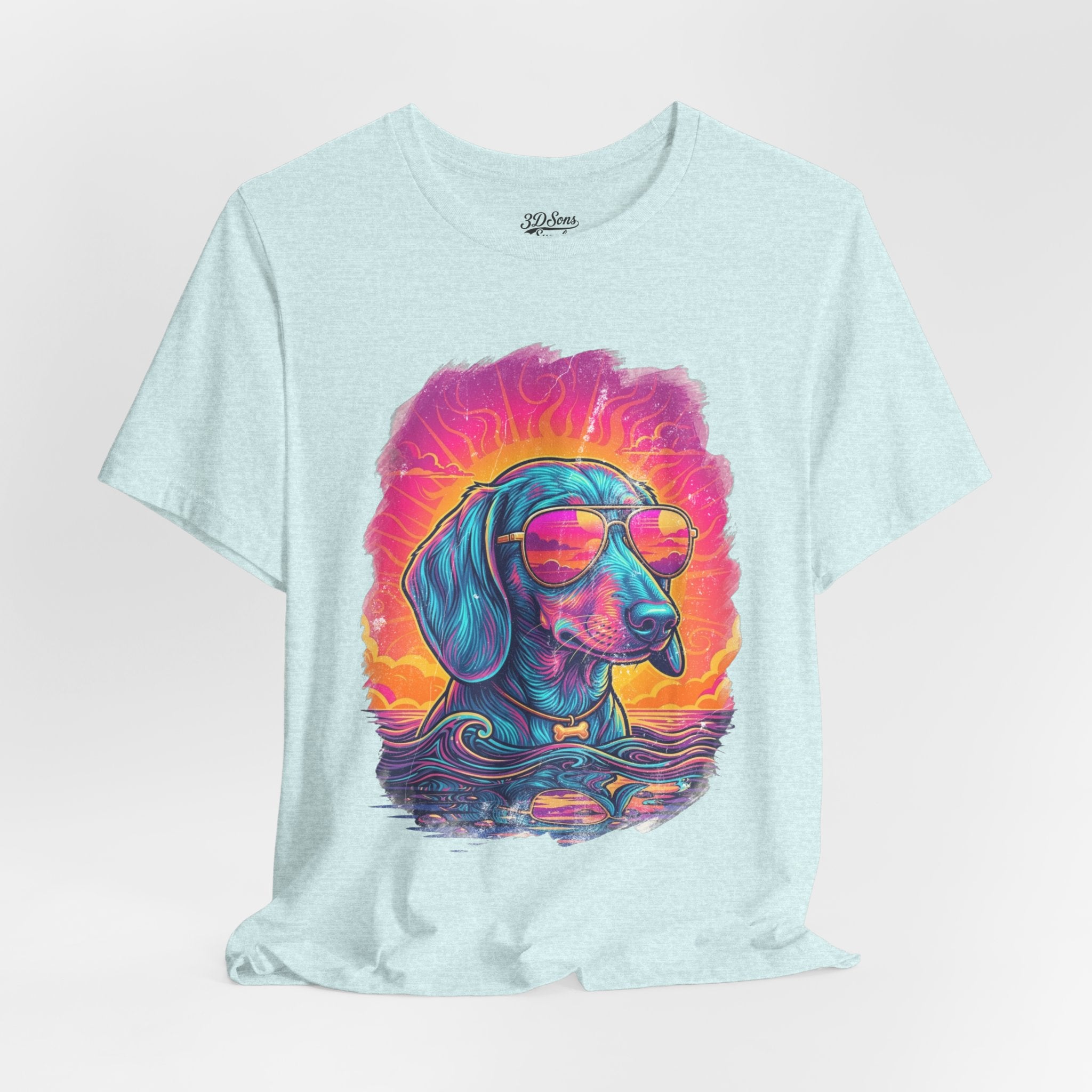 Dachshund Vice City Retro Tee 90's style