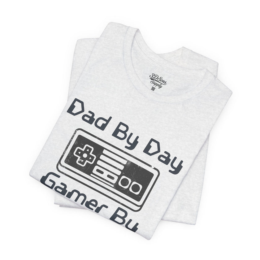 Personalized Dad By Day Gamer By Night T-Shirt — Established 2018 Retro Controller Tee