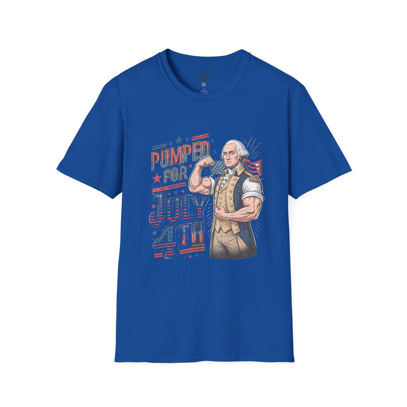 Pumped for July 4th George Washington T-Shirt | Funny Patriotic Tee