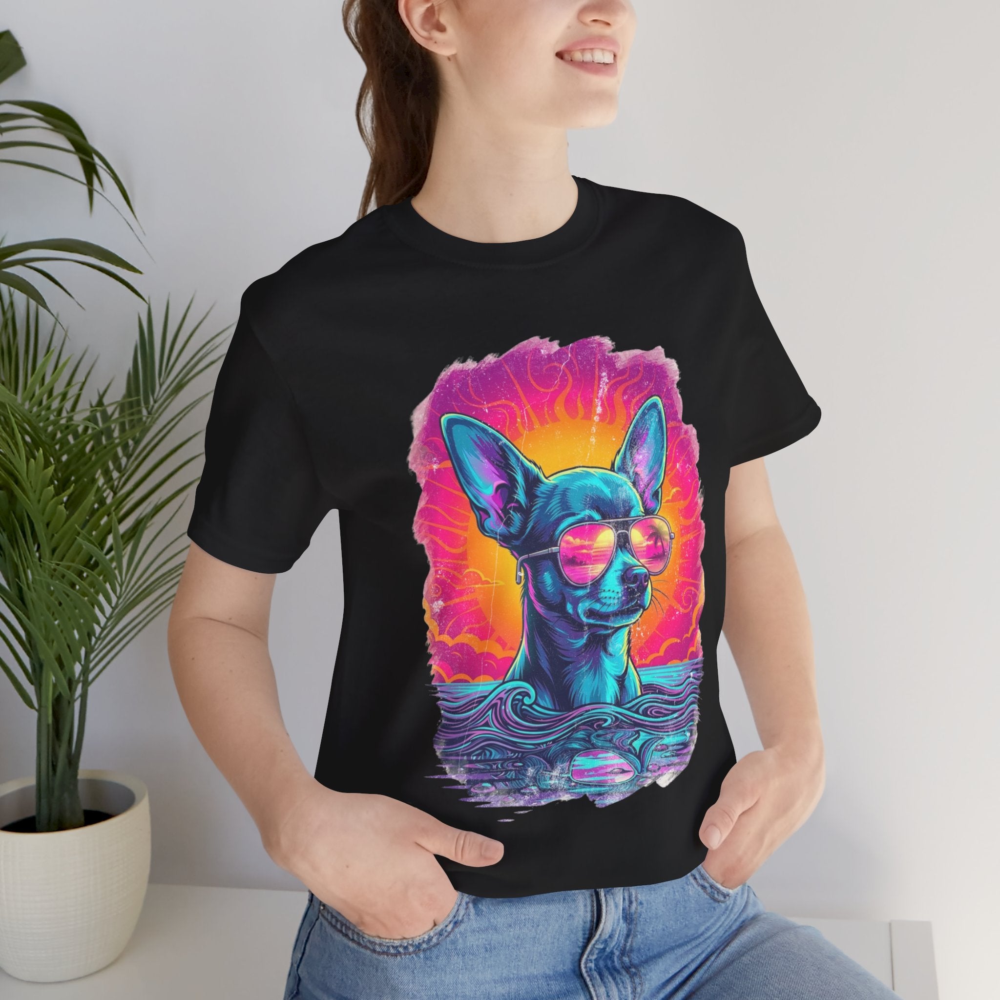 Chihuahua Vice City Retro Tee — 90s Vintage Dog Graphic T-Shirt
