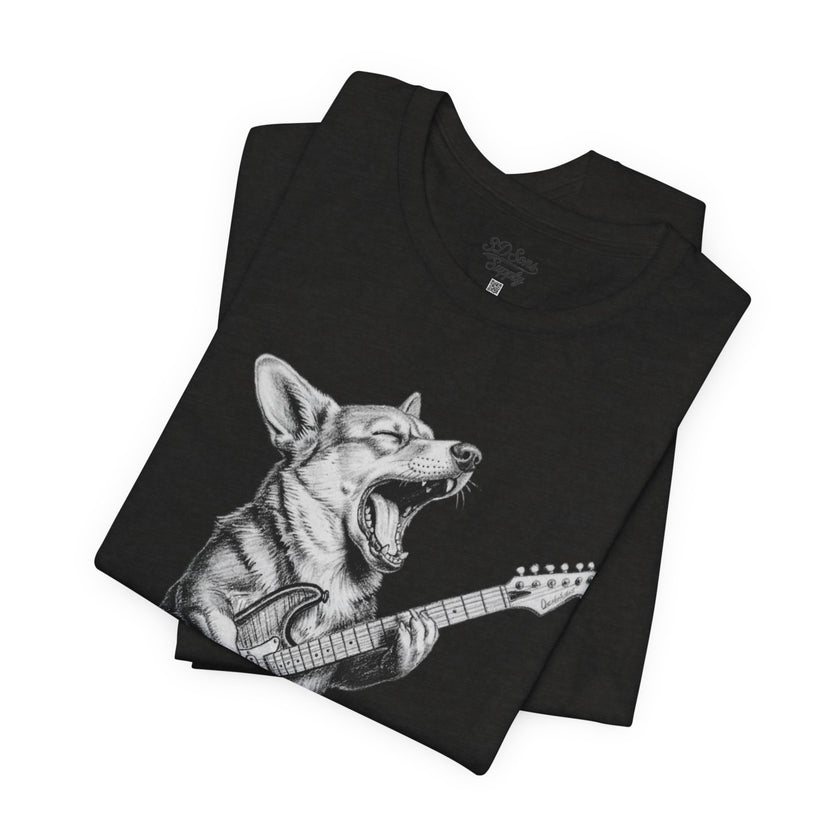 Corgi Rockstar T‑Shirt — Guitar Playing Dog Graphic Tee
