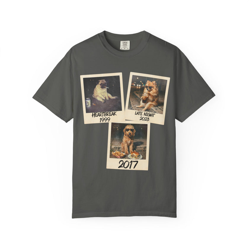 Personalized Polaroid Photo Tee — Custom 3 Image & Text Options