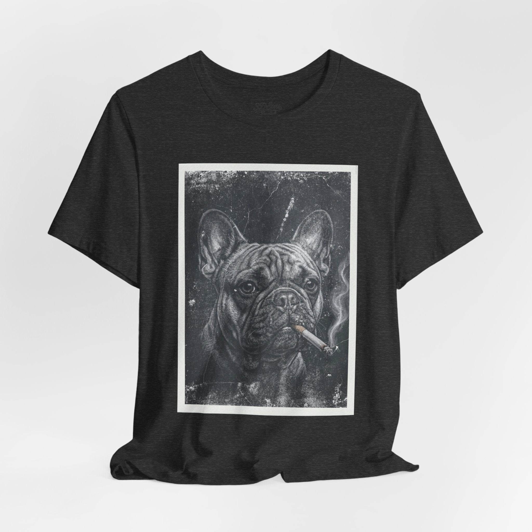 French Bulldog Smoking Graphic Tee — Retro Smoky Dog Art T-Shirt