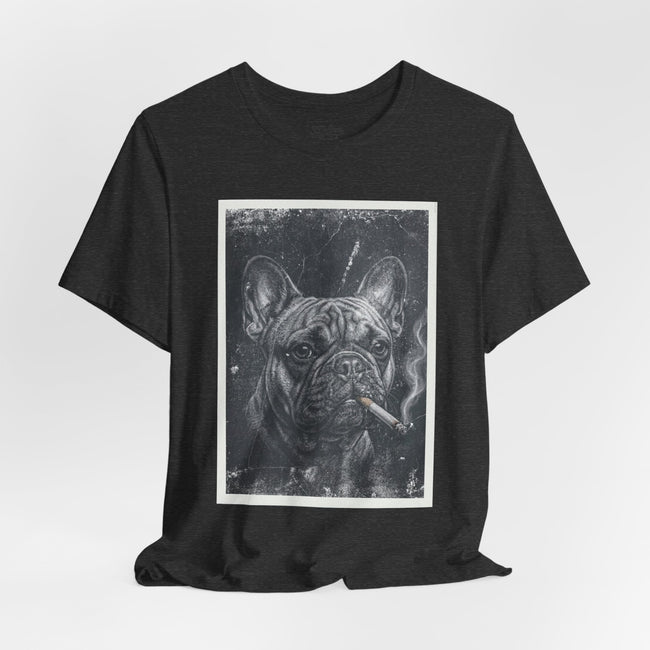 French Bulldog Smoking Graphic Tee — Retro Smoky Dog Art T-Shirt