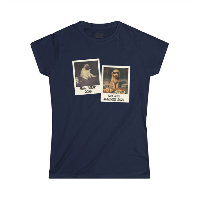Personalized Polaroid Photo Women's Tee — Custom 2-Image Keepsake