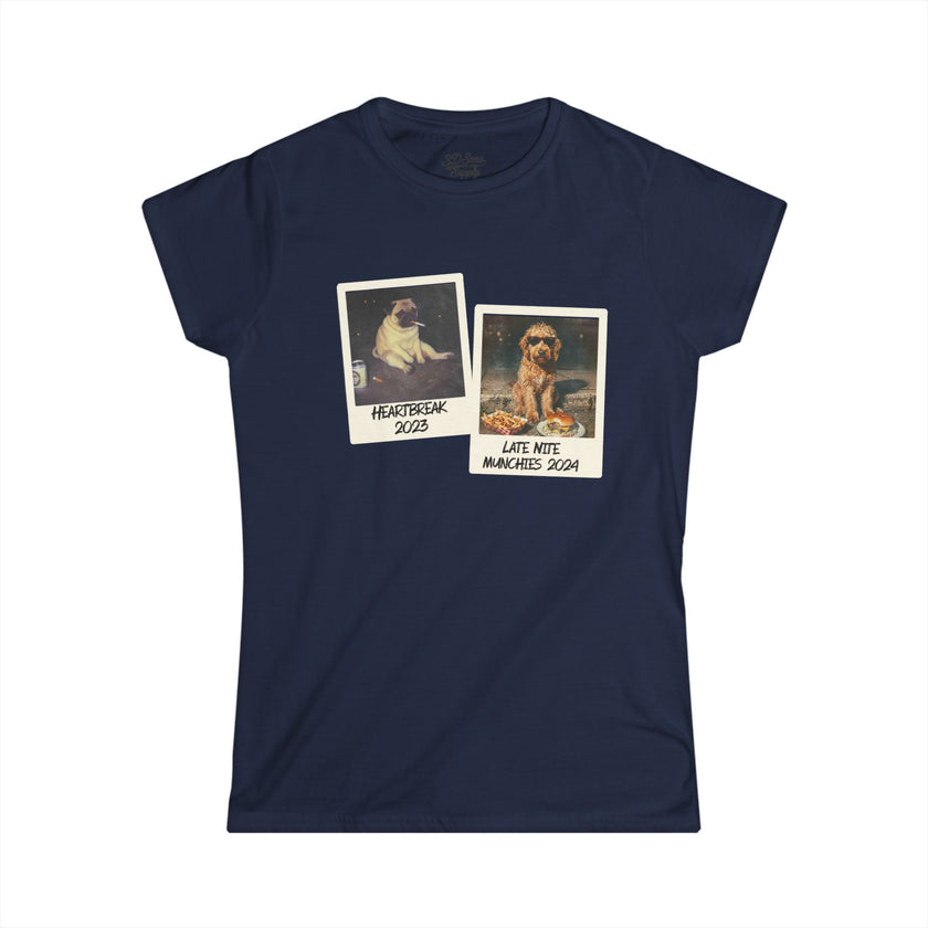 Personalized Polaroid Photo Women's Tee — Custom 2-Image Keepsake