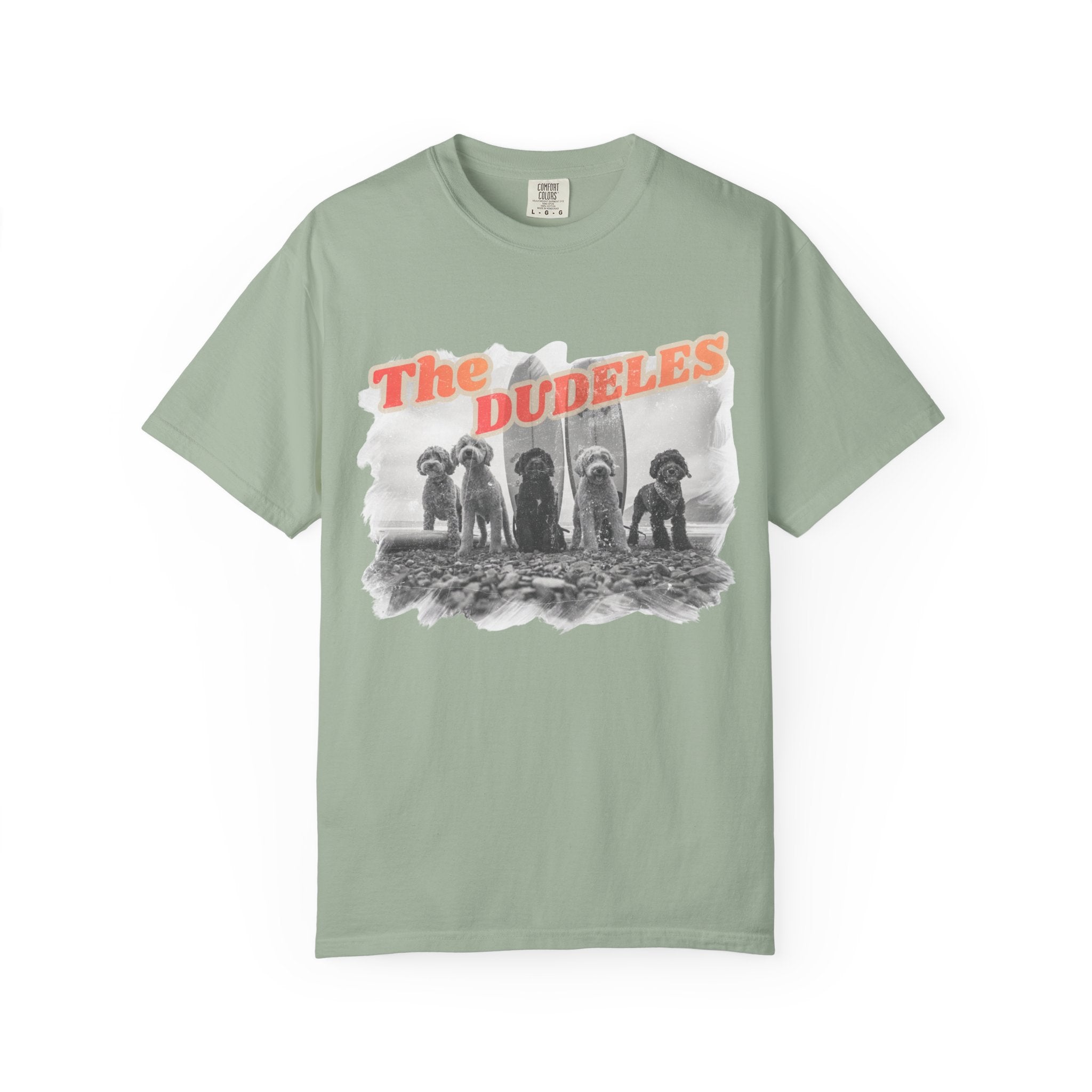 The Dudeles Dog Surfer T-Shirt | Doodle Breed Surfing Design