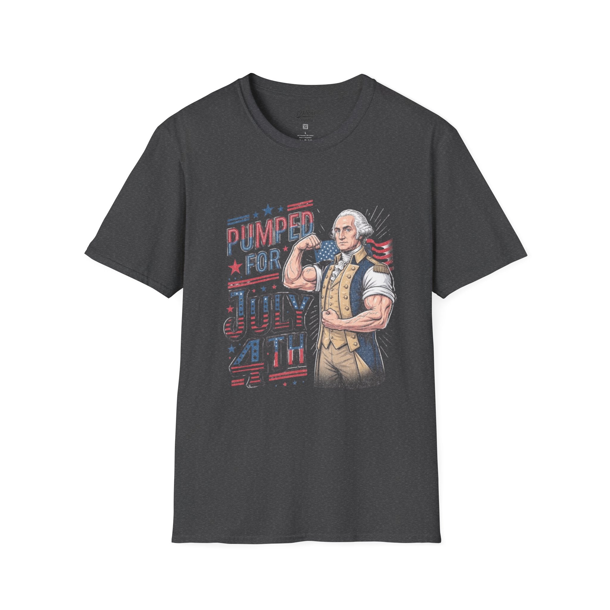 Pumped for July 4th George Washington T-Shirt | Funny Patriotic Tee