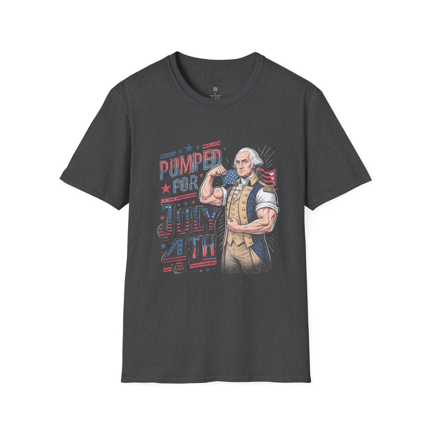 Pumped for July 4th George Washington T-Shirt | Funny Patriotic Tee