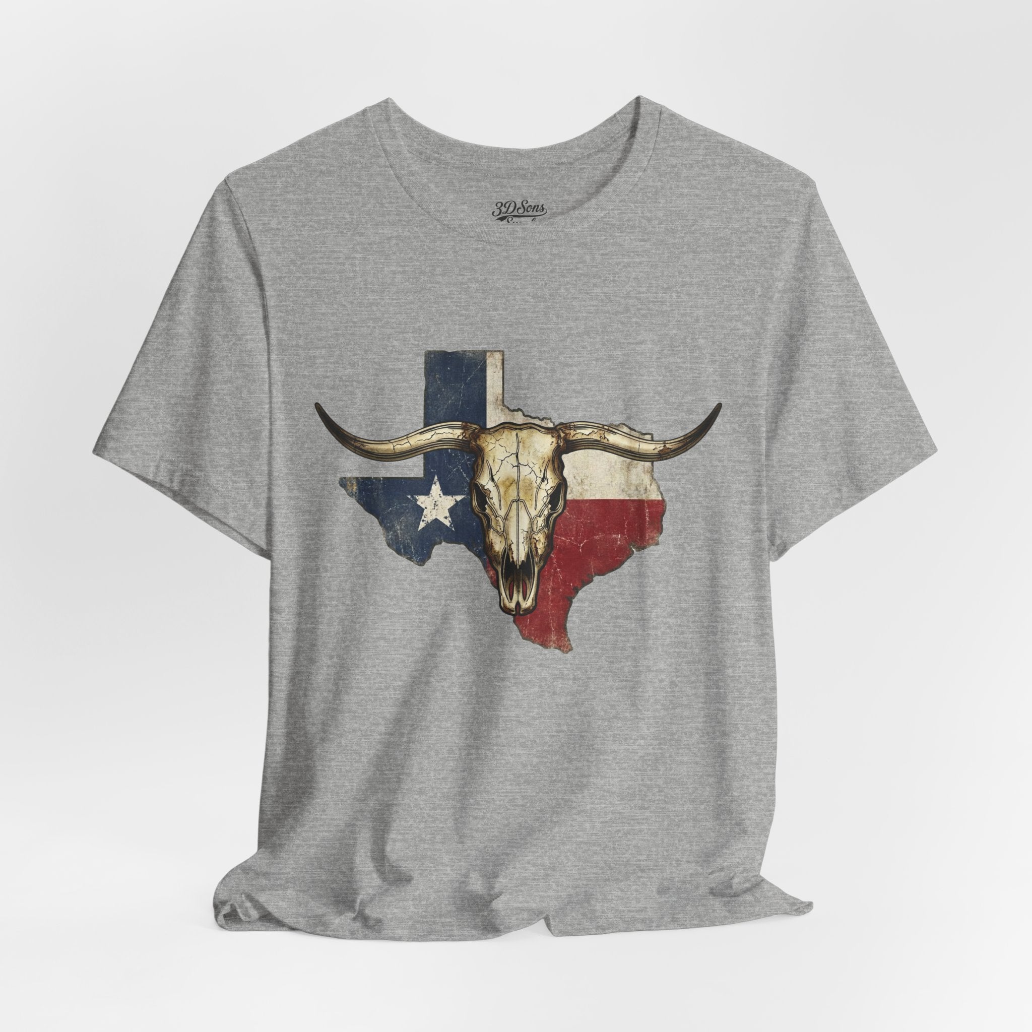 Texas Flag Longhorn Tee - Vintage Texas Skull T-Shirt