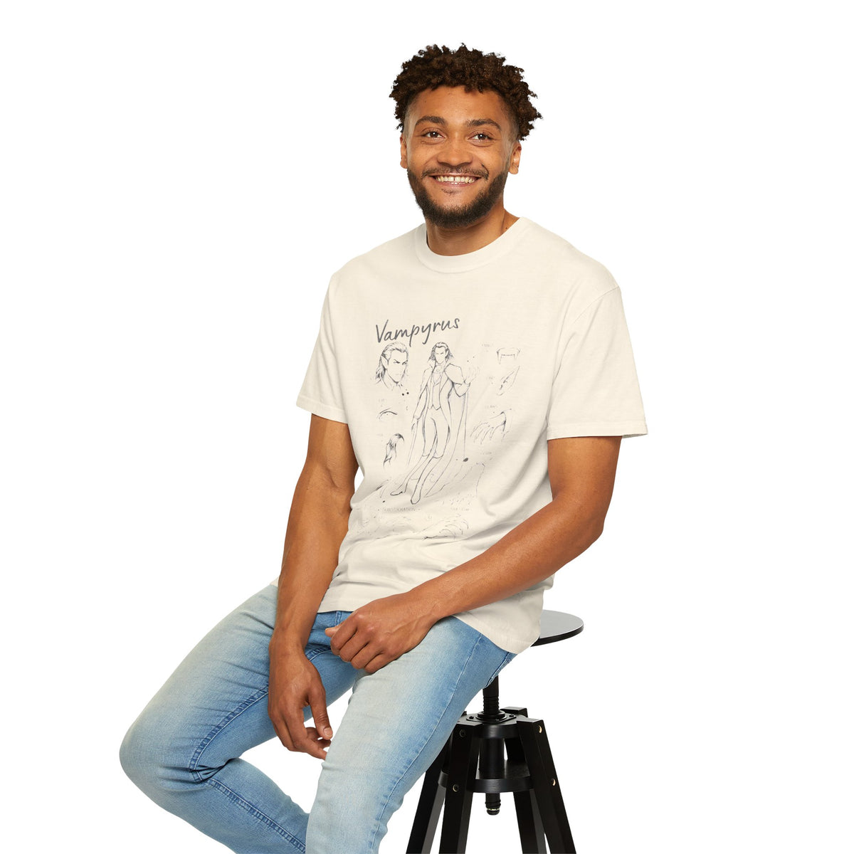 Vampire Sketch Illustration T-Shirt | Vampire character art