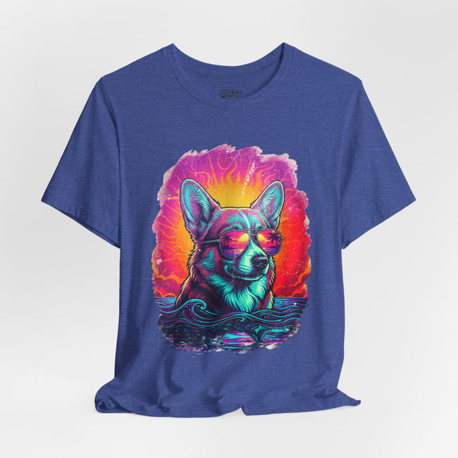 Corgi Retro 90s Vice City T-Shirt — Vintage Neon Dog Tee