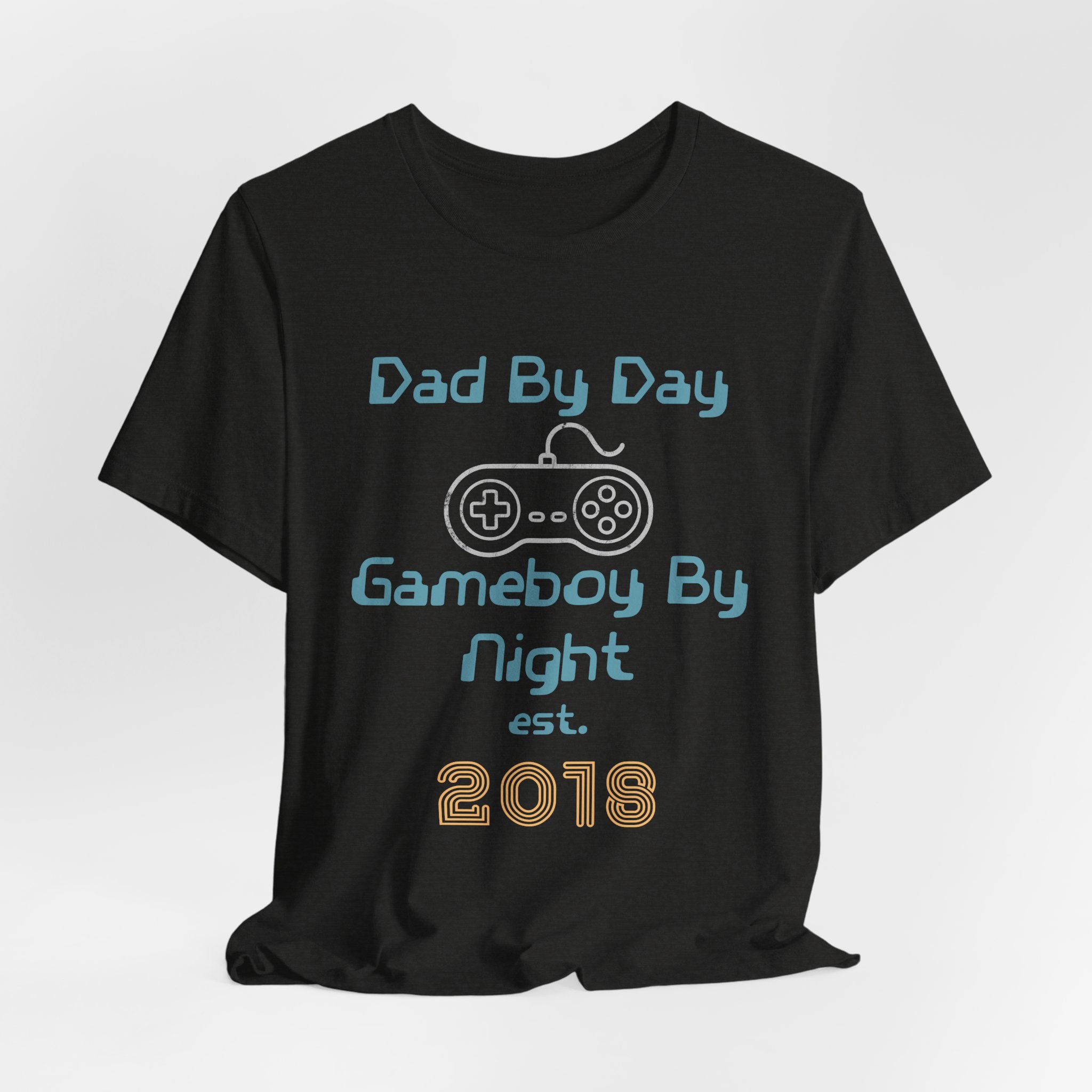 Personalized Dad By Day Gamer By Night T-Shirt,  90's Retro Controller Tee