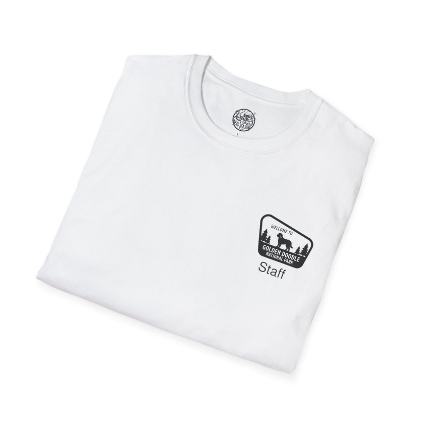 Golden Doodle National Park Staff T-Shirt | Retro Dog Lover Tee – 3D Sons Supply Co