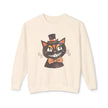 Vintage Smiling Black Cat Crewneck Sweatshirt | Halloween Top