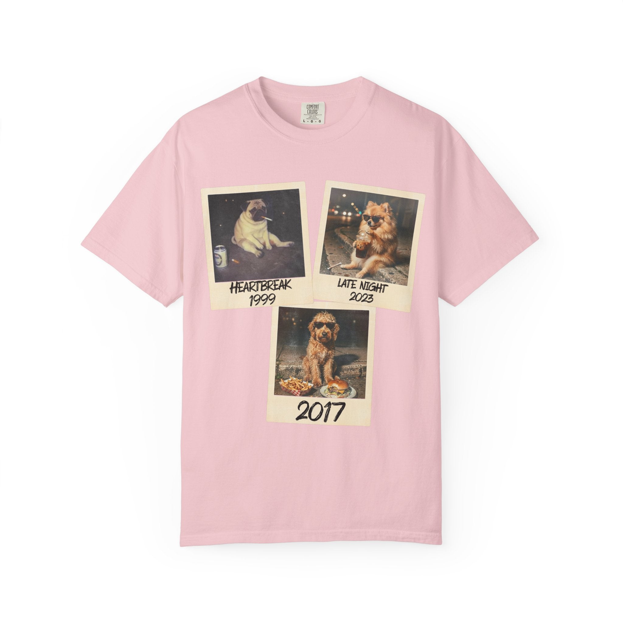 Personalized Polaroid Photo Tee — Custom 3 Image & Text Options