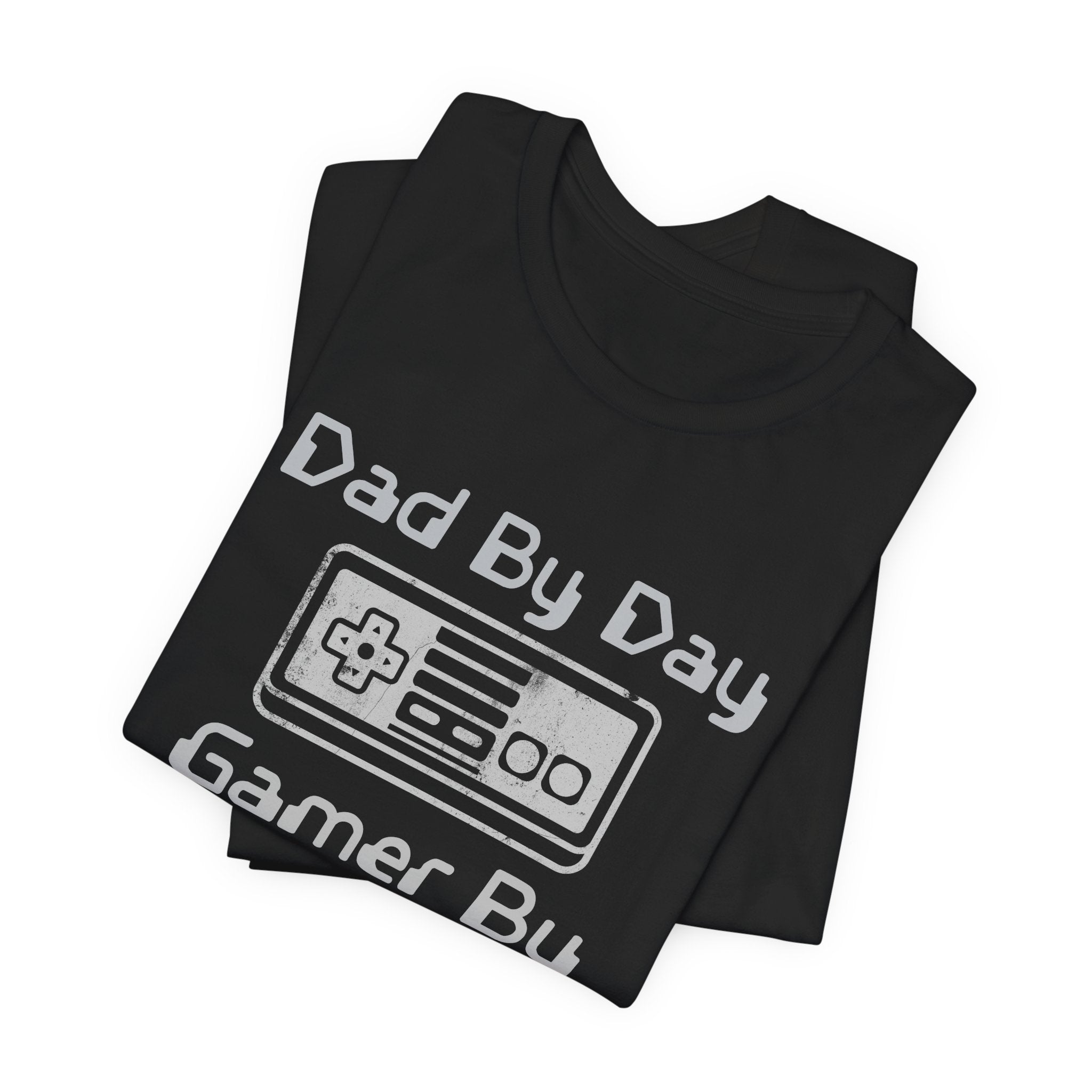 Personalized Dad By Day Gamer By Night T-Shirt — Established 2018 Retro Controller Tee