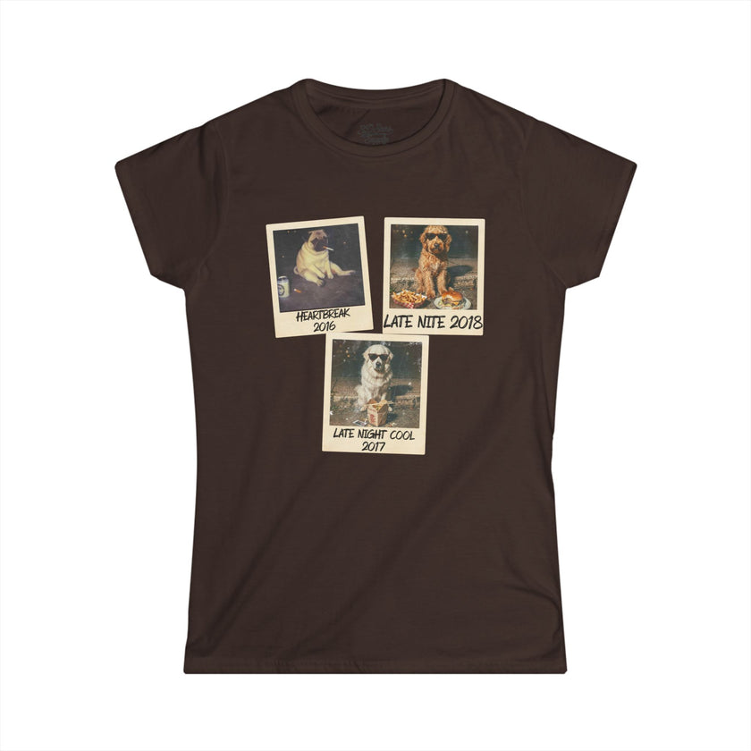Personalized Polaroid Photo Tee — Custom 3-Image Women's Softstyle